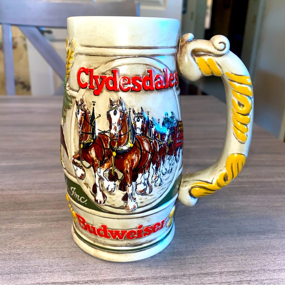 1983 Budweiser Clydesdales Stein with Red and Yellow Accents